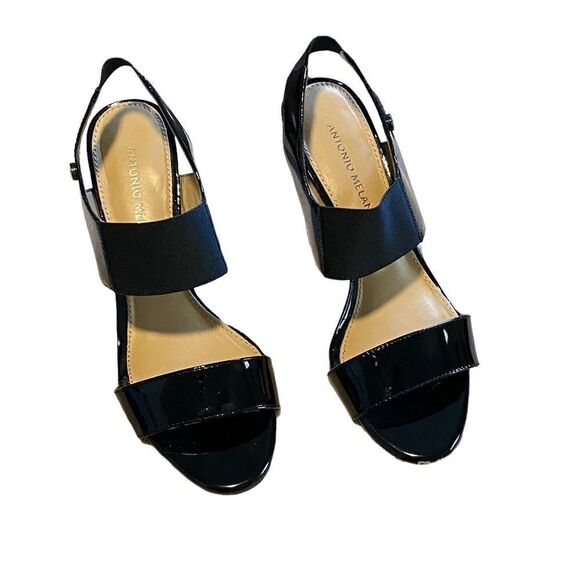ANTONIO MELANI - STYLE NAME IS TATIANA HEELS - BLACK PATENT LEATHER - SIZE 7 -S6 - Picture 3 of 11